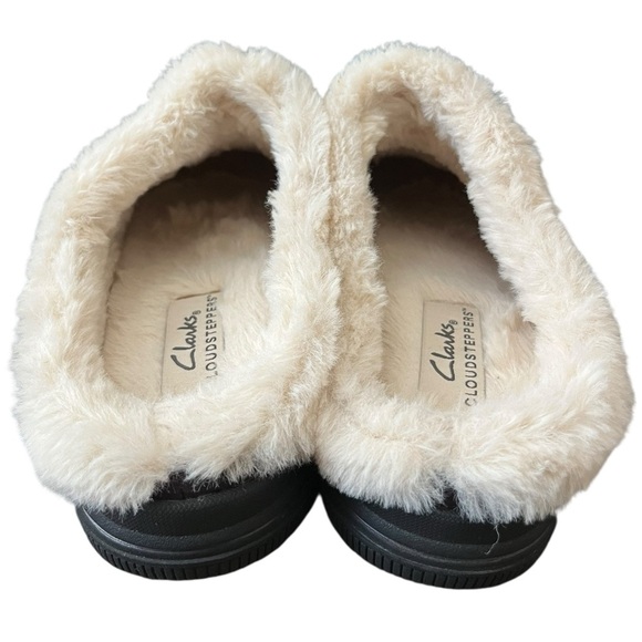 Clarks Cloudsteppers Size 8 W Plum Breeze Willow Faux Fur Lined Slip On Clogs - Picture 5 of 10